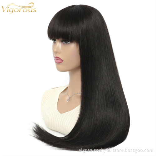 Vigorous cheap vendors 1b color bone straight bob full mink 100% brazilian hair non lace front human hair glueless wigs